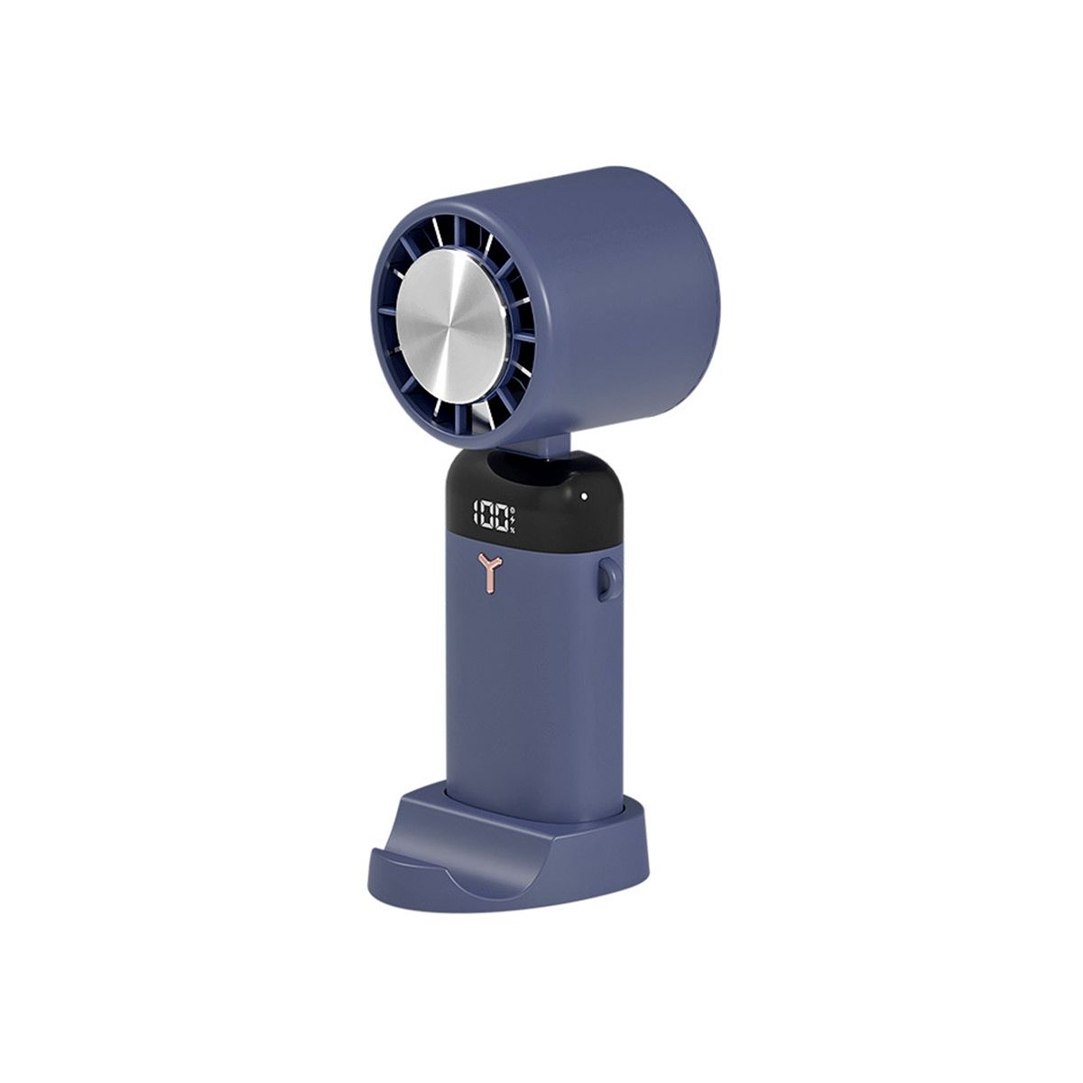 3600MAh Mini Handheld Fan Portable Semiconductor Refrigeration Cooling Desktop Fan Folding Hanging Neck Air CoolerBlue