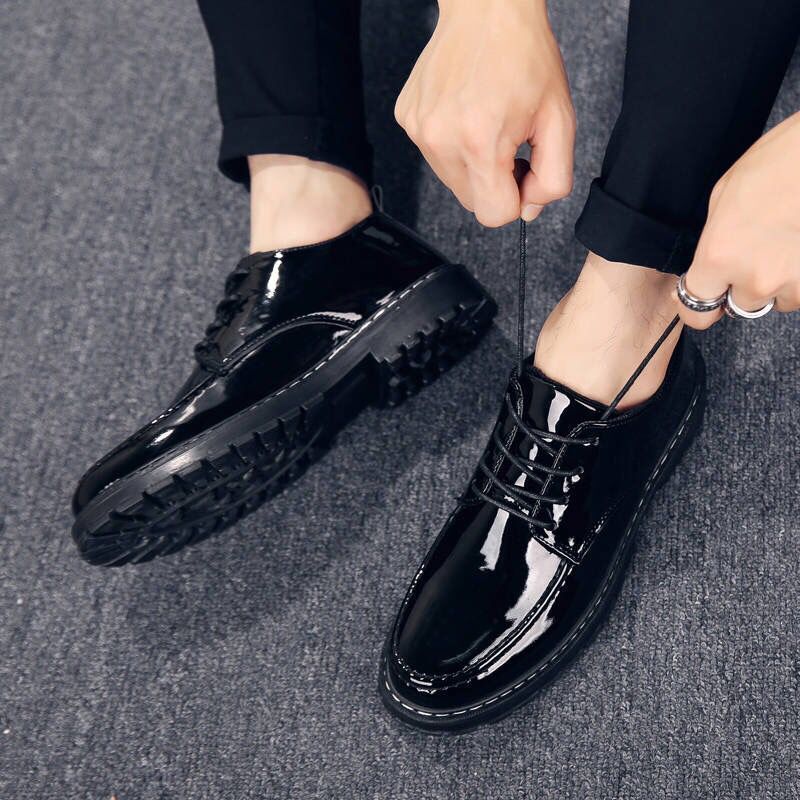 Korean Fashion Men's Shoes British Suit Heightened Black Men's Casual Shoes