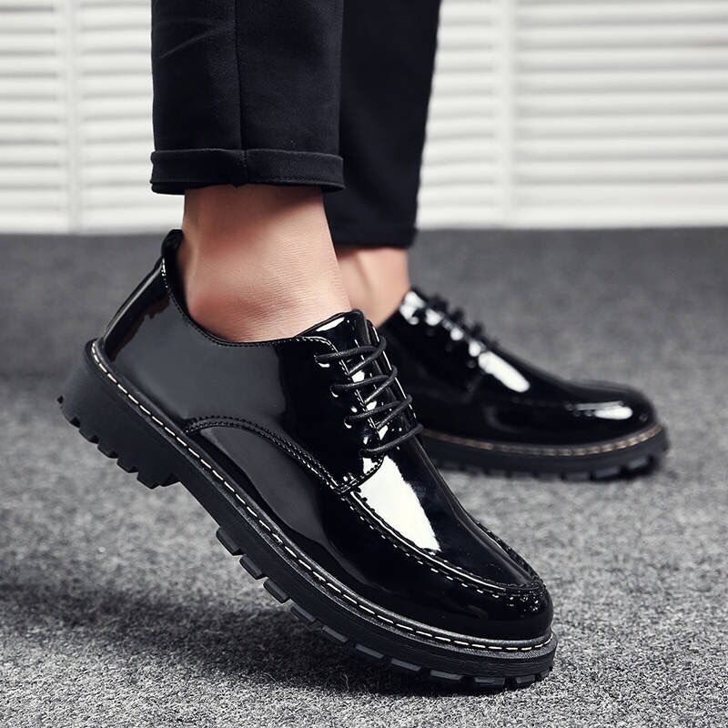 Korean Fashion Men's Shoes British Suit Heightened Black Men's Casual Shoes