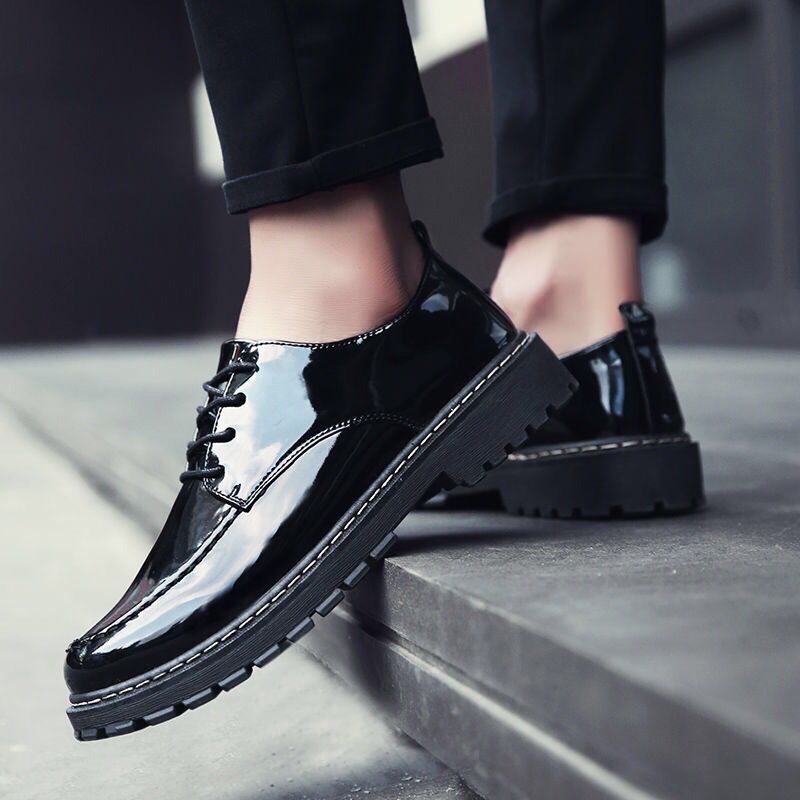 Korean Fashion Men's Shoes British Suit Heightened Black Men's Casual Shoes