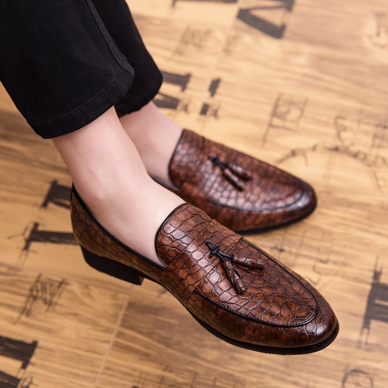 EUR Size 38-47 Men Dress Shoes Luxury Handmade Party Wedding Leather Shoes Formal Oxford Shoe Brown