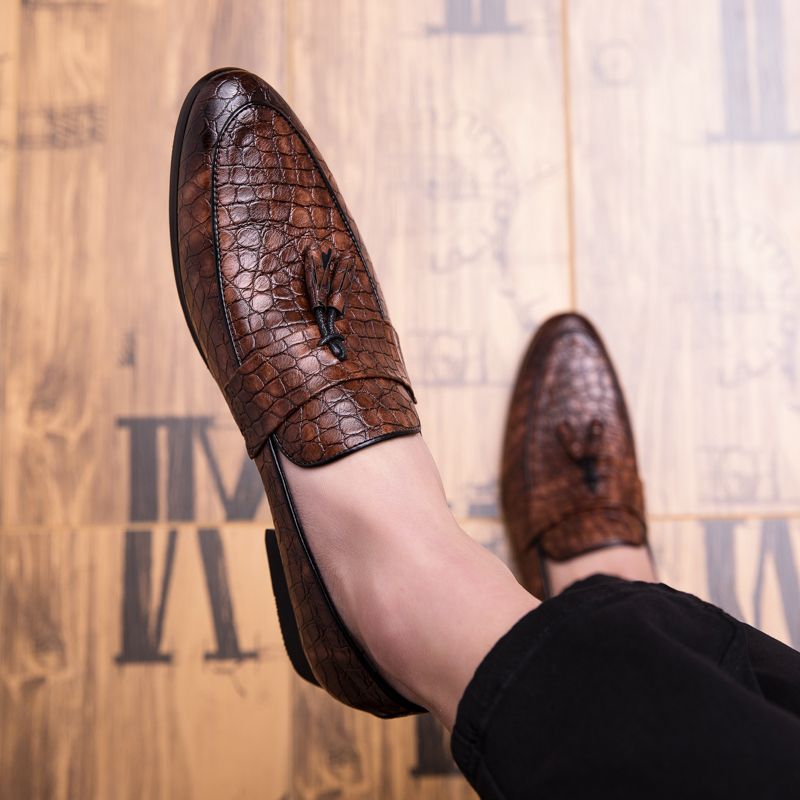 EUR Size 38-47 Men Dress Shoes Luxury Handmade Party Wedding Leather Shoes Formal Oxford Shoe Brown