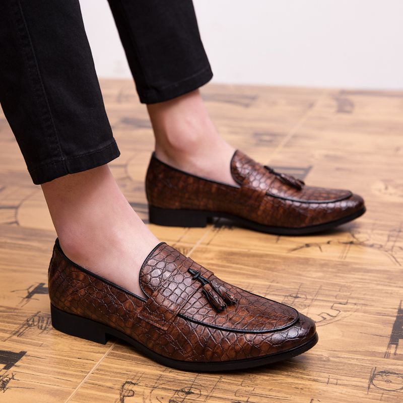 EUR Size 38-47 Men Dress Shoes Luxury Handmade Party Wedding Leather Shoes Formal Oxford Shoe Brown