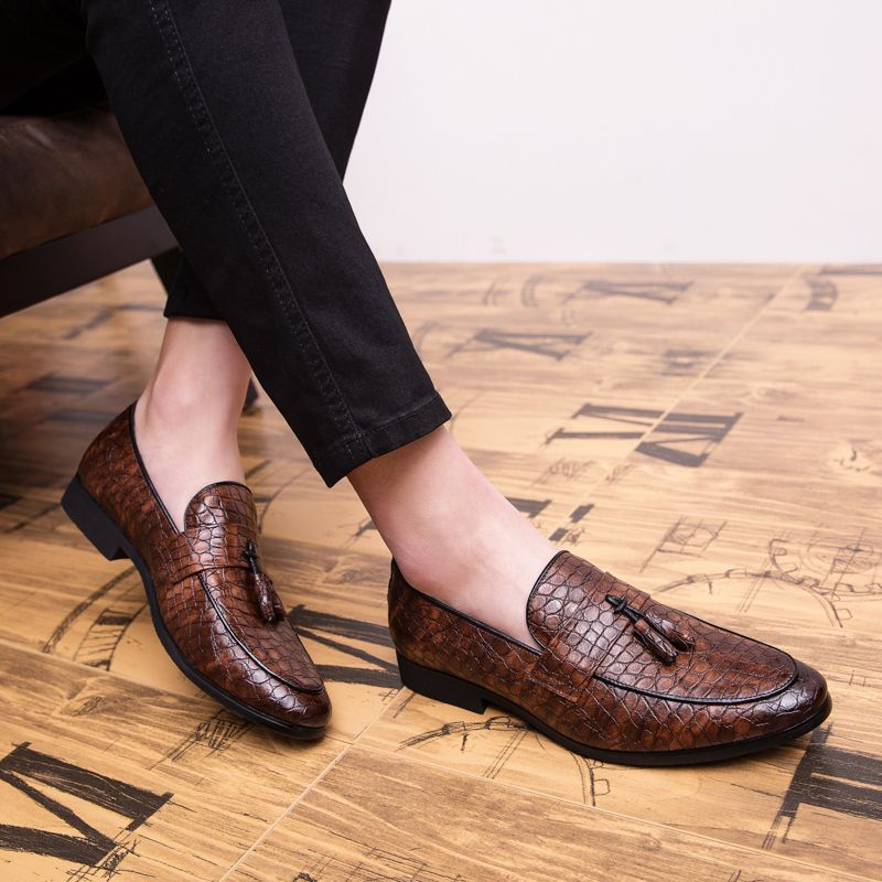 EUR Size 38-47 Men Dress Shoes Luxury Handmade Party Wedding Leather Shoes Formal Oxford Shoe Brown