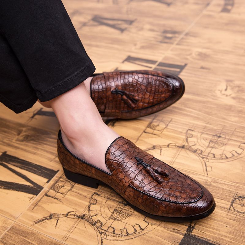 EUR Size 38-47 Men Dress Shoes Luxury Handmade Party Wedding Leather Shoes Formal Oxford Shoe Brown