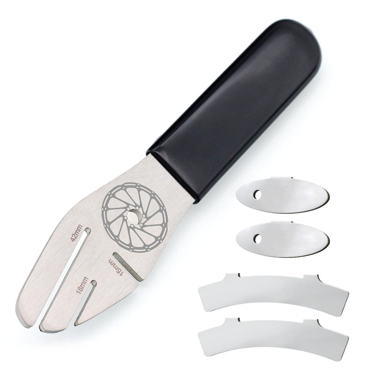 Bicycle Rotor Truing Fork Brake Wrench with Disc Brake Pads Rotor Alignment Tool Set