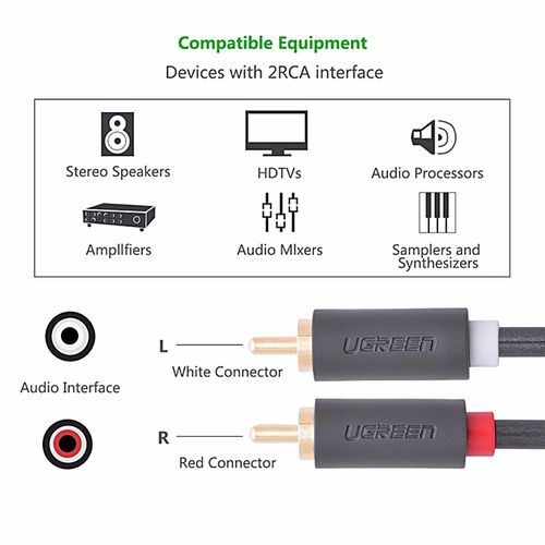 1.5Meter 2RCA To 2 RCA Male To Male Audio Cable Gold-Plated RCA Audio Cable For Home Theater DVD TV Amplifier CD Soundbox By HonTai