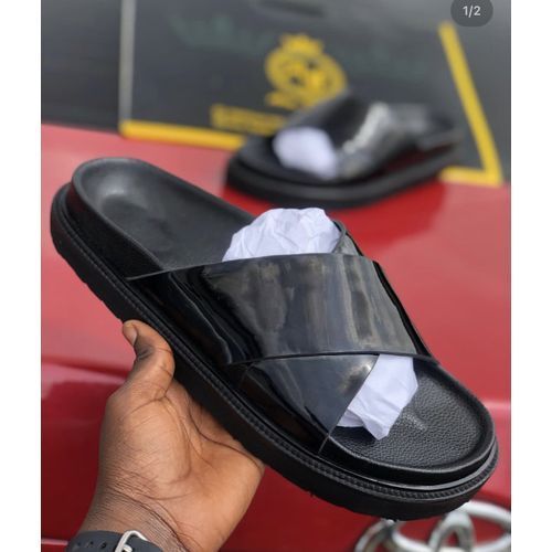 Men's Fashion Pure Leather X Cover Palm Slide