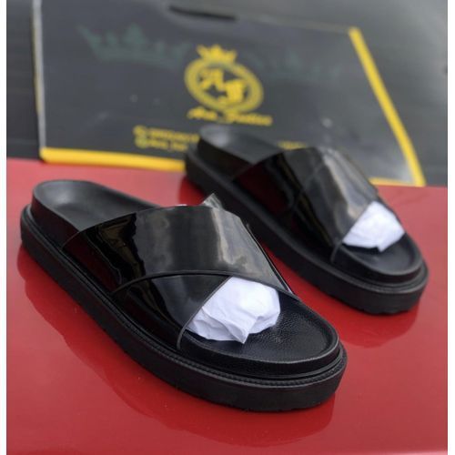 Men's Fashion Pure Leather X Cover Palm Slide