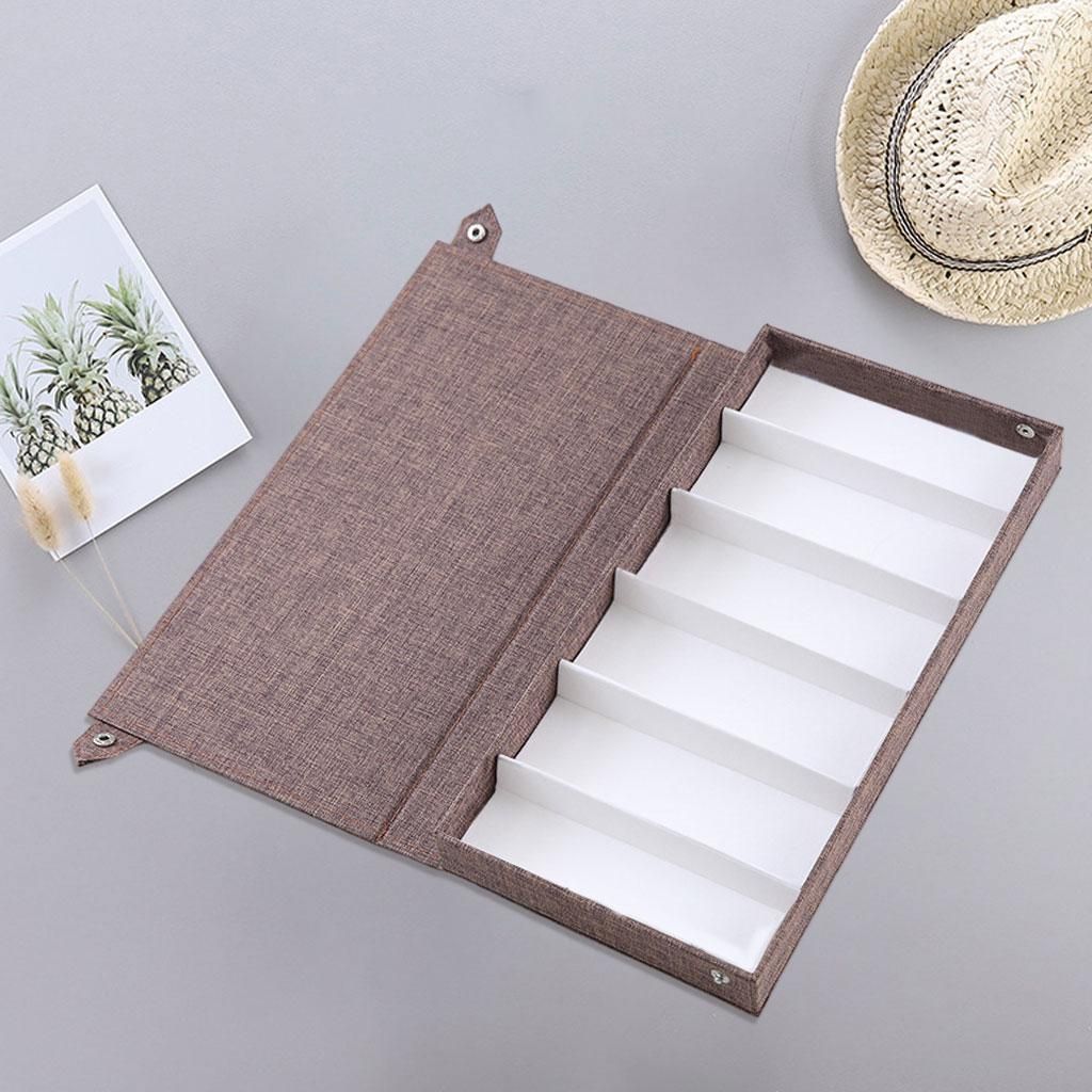 6-Compartment Eyeglasses Sunglasses Storage Display Case - Fits Coffee