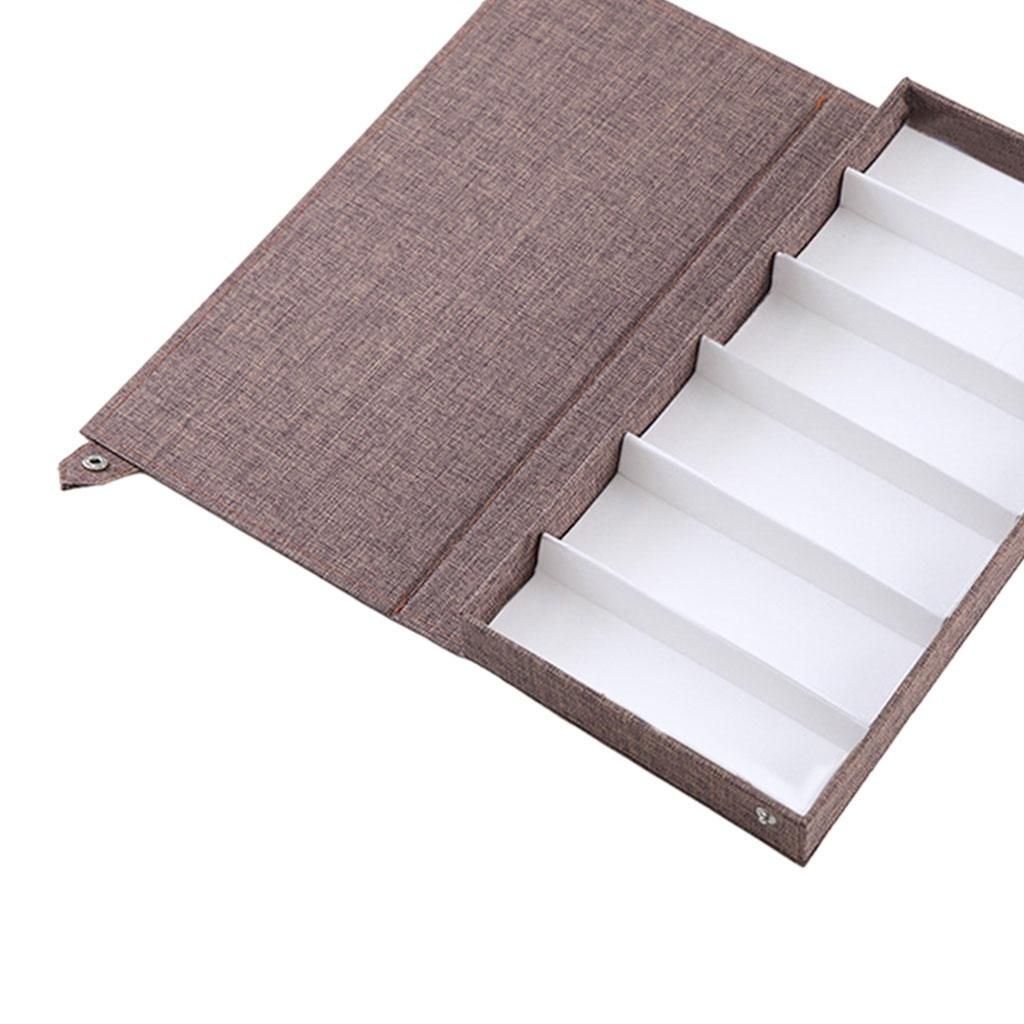 6-Compartment Eyeglasses Sunglasses Storage Display Case - Fits Coffee
