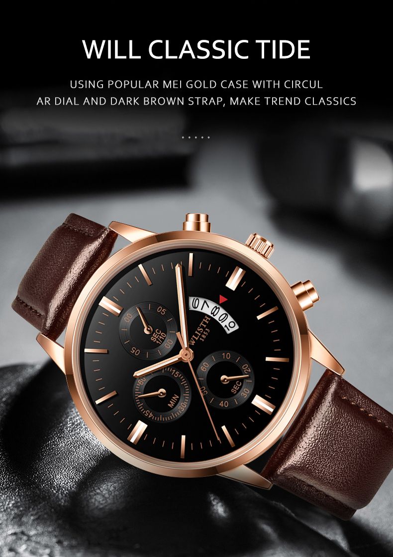 Fashion Fake Three-pin Men's Watch