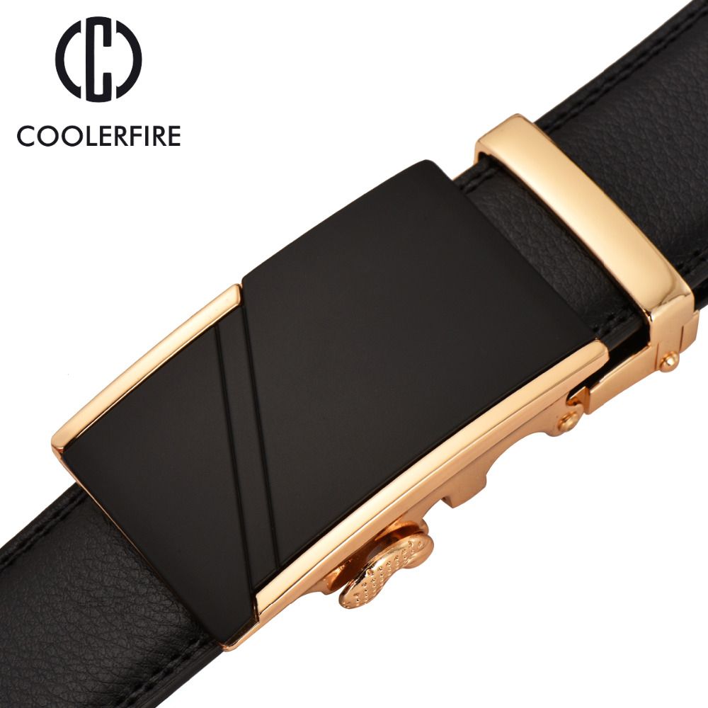 Designer Genuine Leather Strap Male Automatic Buckle Belts For Men Luxury Famous High Quality Mens Belt Black ZD001