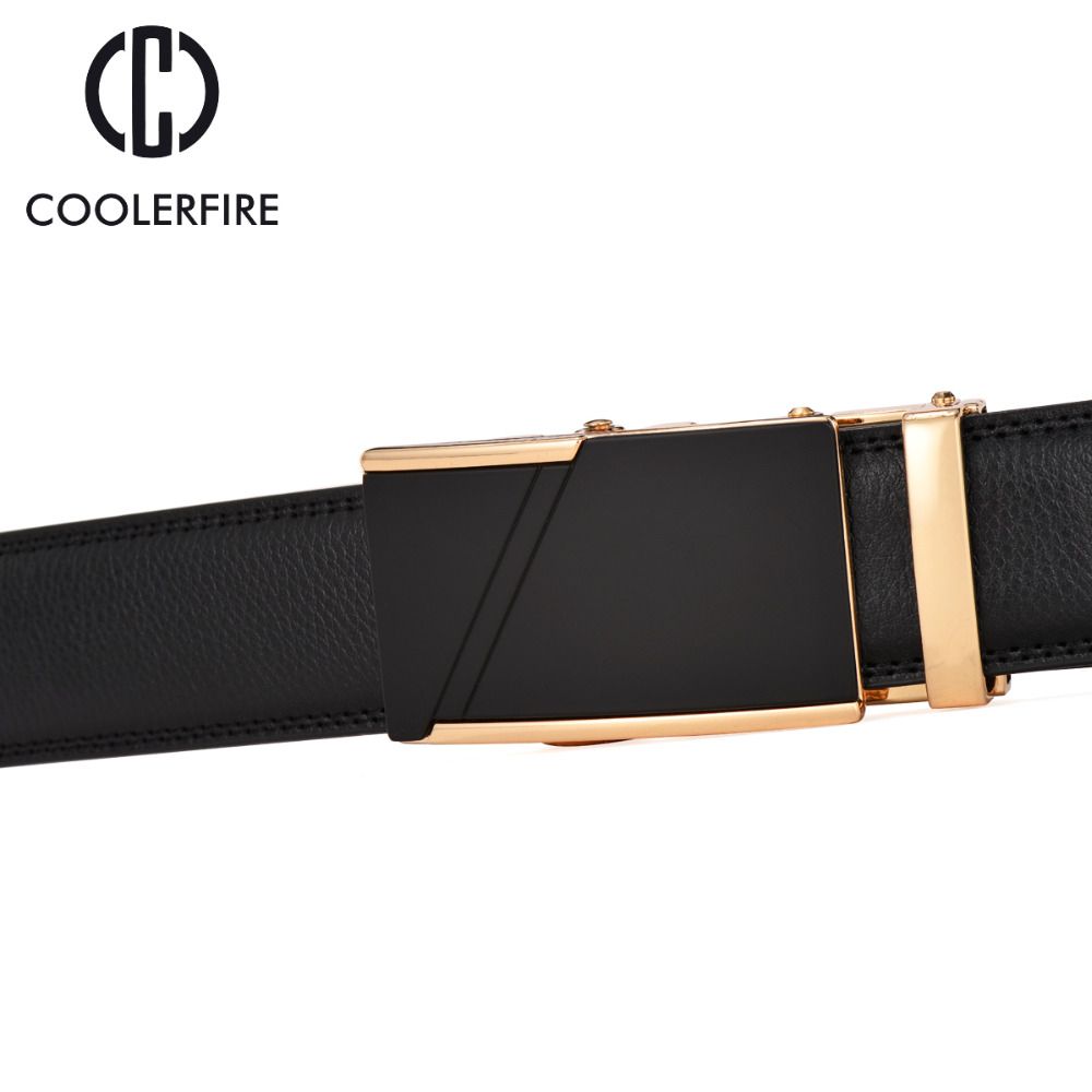 Designer Genuine Leather Strap Male Automatic Buckle Belts For Men Luxury Famous High Quality Mens Belt Black ZD001