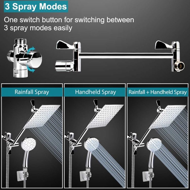 Pressurized Water-saving Top Spray Handheld Dual Shower Set