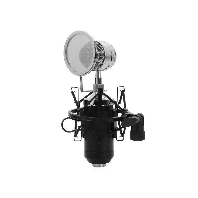 Professional Sound Studio Recording Condenser Microphone With 3.5mm Plug Stand Holder