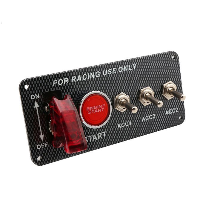 Carbon Fibre Panel Toggle Switch Ignition Engine Start Push