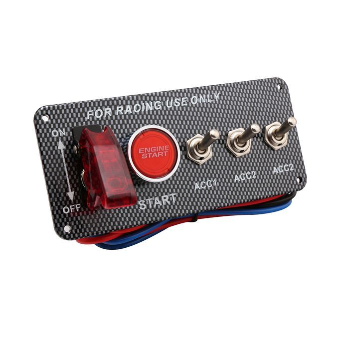 Carbon Fibre Panel Toggle Switch Ignition Engine Start Push