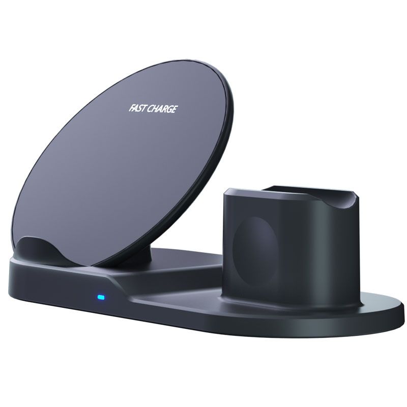 (white)3 In 1 10W Qi Wireless Charger Dock Stand Fast Charging For IPhone 11 Pro XR XS Max 8 For Apple Watch 2 3 4 5 For AirPods Pro GRE