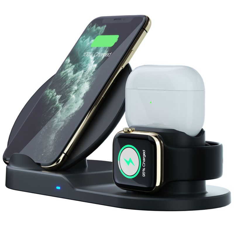 (white)3 In 1 10W Qi Wireless Charger Dock Stand Fast Charging For IPhone 11 Pro XR XS Max 8 For Apple Watch 2 3 4 5 For AirPods Pro GRE
