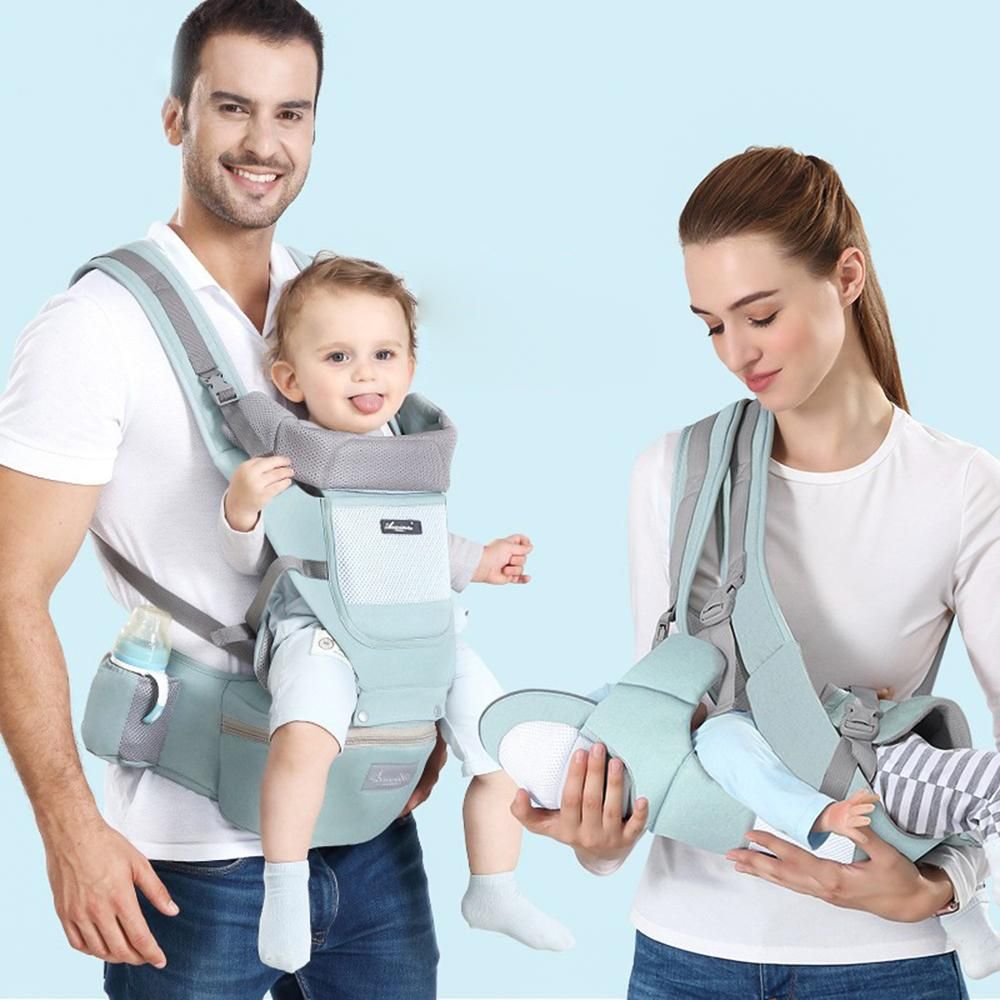 Multifunctional Breathable Baby Carrier with Hip Seat Lumbar Support Waist Stool for 0-36 Months Newborn Infants Toddlers Ergonomic Comfortable Baby Backpack Carrier