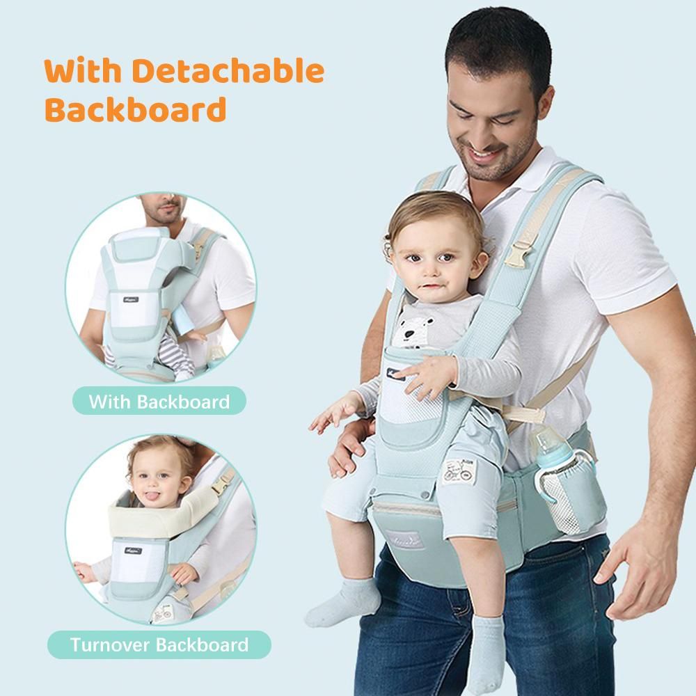 Multifunctional Breathable Baby Carrier with Hip Seat Lumbar Support Waist Stool for 0-36 Months Newborn Infants Toddlers Ergonomic Comfortable Baby Backpack Carrier