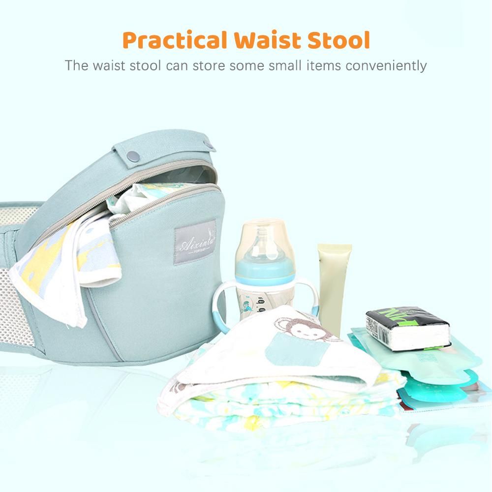 Multifunctional Breathable Baby Carrier with Hip Seat Lumbar Support Waist Stool for 0-36 Months Newborn Infants Toddlers Ergonomic Comfortable Baby Backpack Carrier