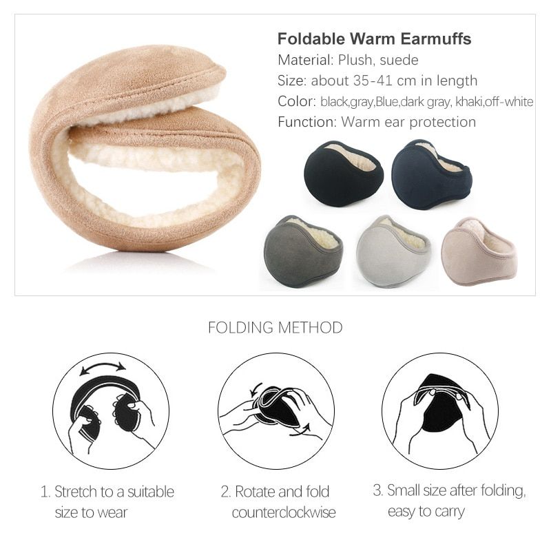 Mosodo Unisex Winter Earmuffs Fleece Ear Warmer For Men Wom