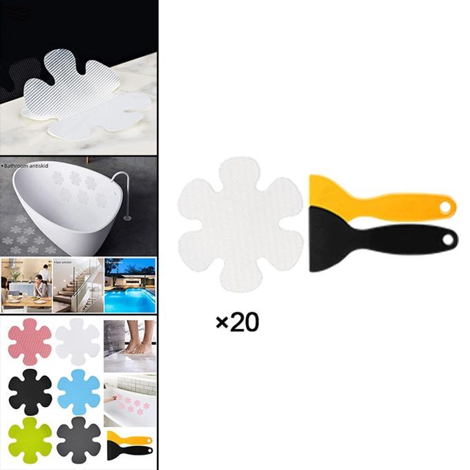 20Pcs Anti Slip Stickers With Bright Colors Shower Decals Tape White