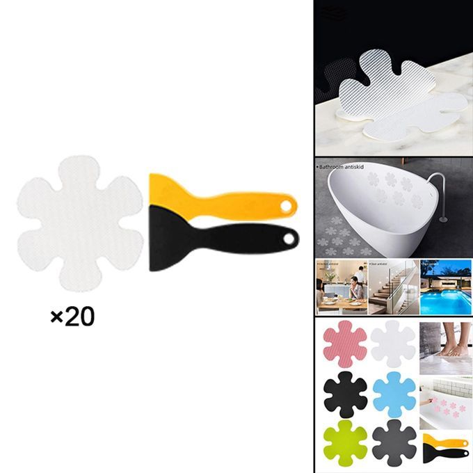 20Pcs Anti Slip Stickers With Bright Colors Shower Decals Tape White