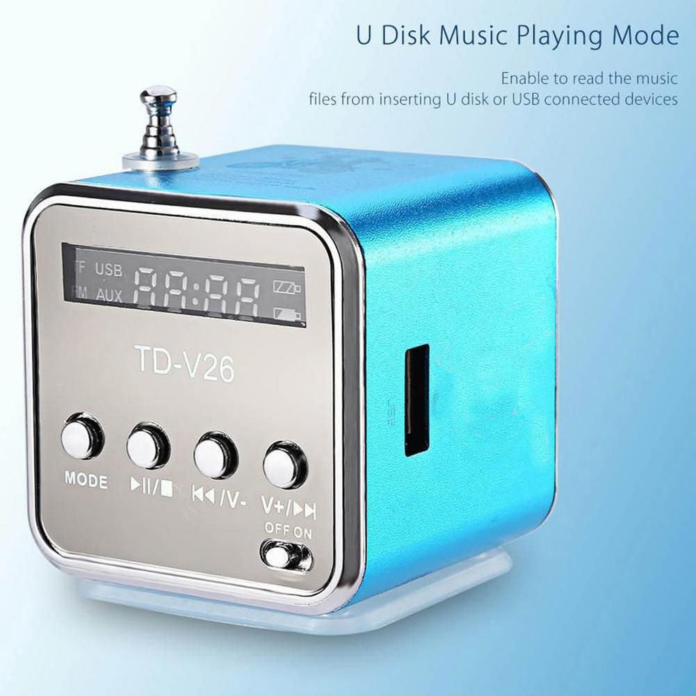 Mini Portable LCD Display Subwoofer Speaker Outdoor-Green