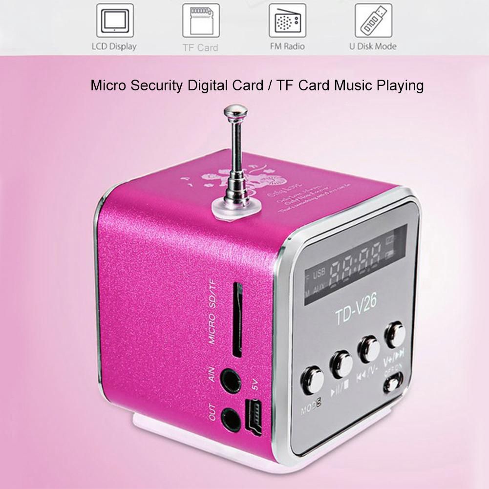 Mini Portable LCD Display Subwoofer Speaker Outdoor-Green