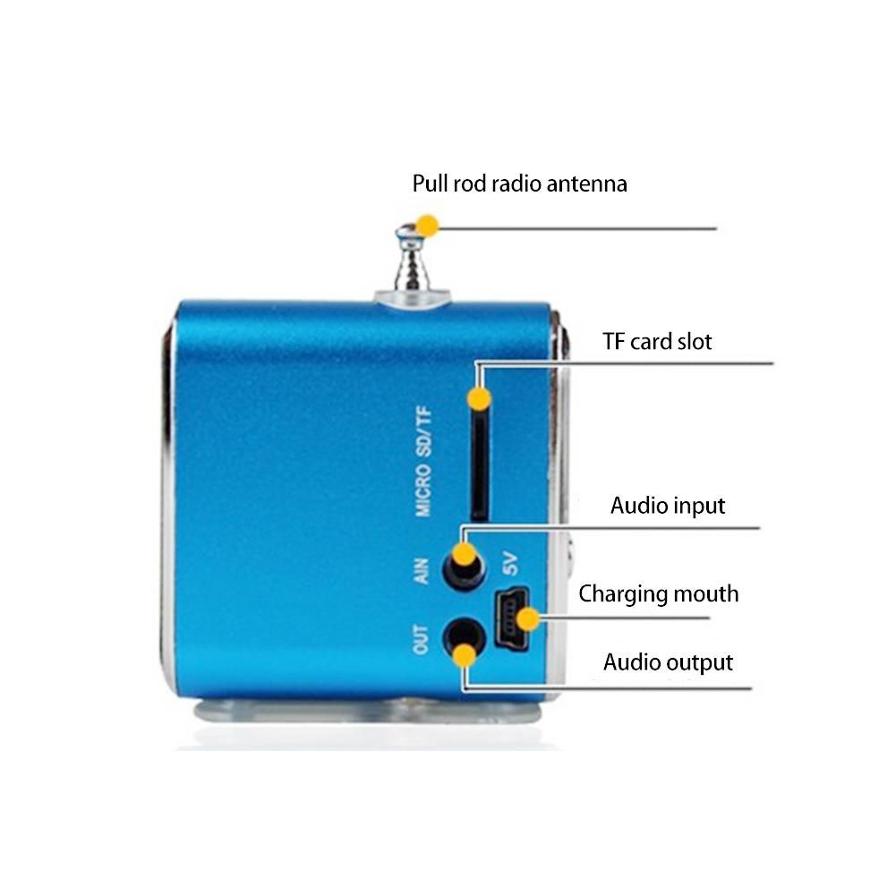 Mini Portable LCD Display Subwoofer Speaker Outdoor-Green