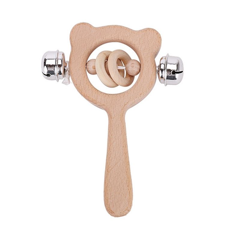 Baby Puzzle Early Education Hand Rattle Wooden Toy