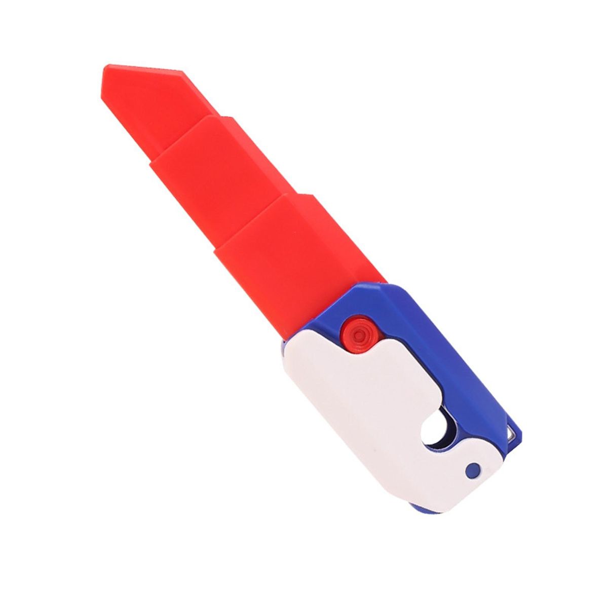 Portable Fidget Toy Gravity Carrot Cutter 3d Decompression for Teens Blue and White