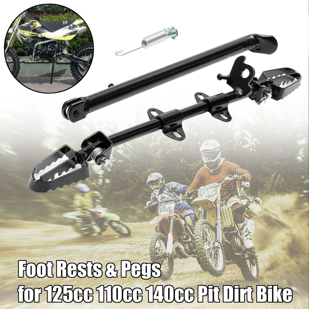 Universal Motorbike Side Kick Stand Foot Pedal Pegs 125cc 110cc 140cc Pit Bike