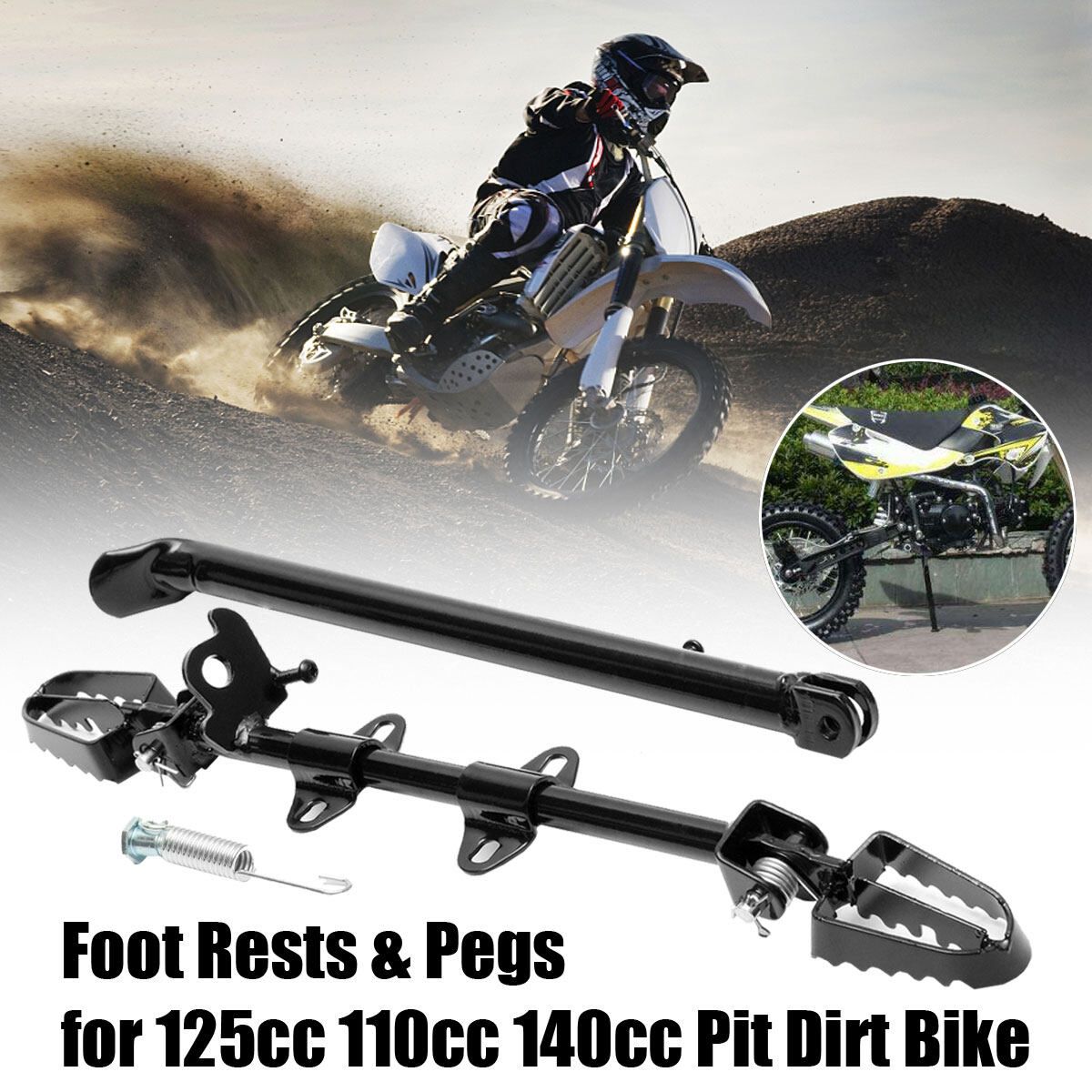 Universal Motorbike Side Kick Stand Foot Pedal Pegs 125cc 110cc 140cc Pit Bike