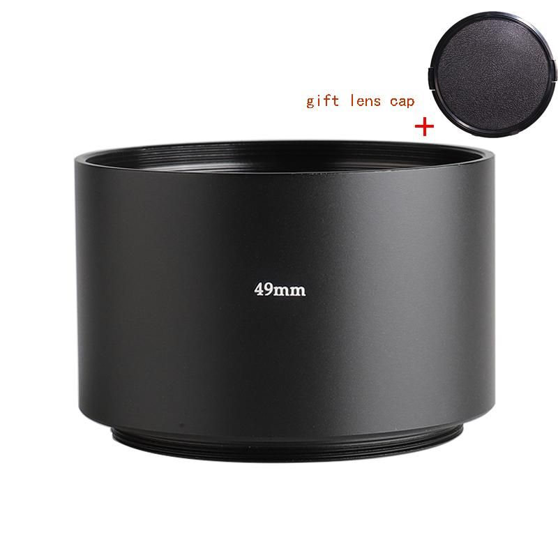 T&YFOTOP 49 52 55 58 62 67 72 77 82mm long metal Lens Hood Shade + Lens cap for Leica M ConFujifilm Olympus Nikon Canon Sony