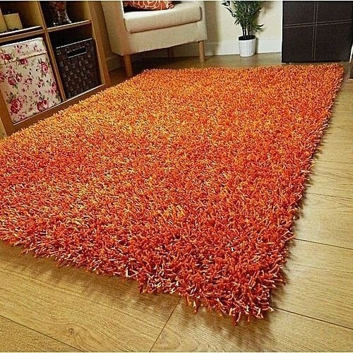 Shaggy Indian Center Rug - 4ft x 6ft - Orange