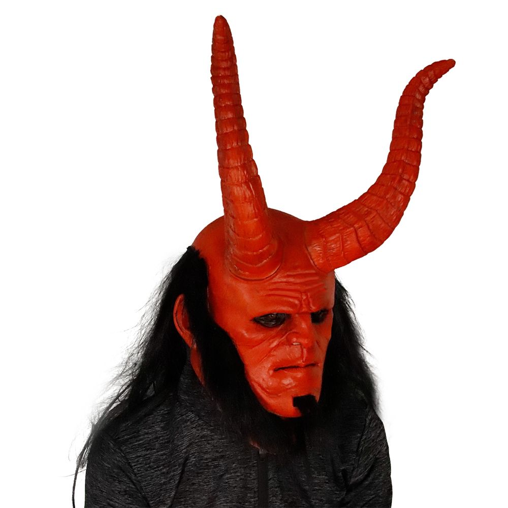 Halloween Scary  Corner Hellboy Latex Mask Cosplay Hellboy