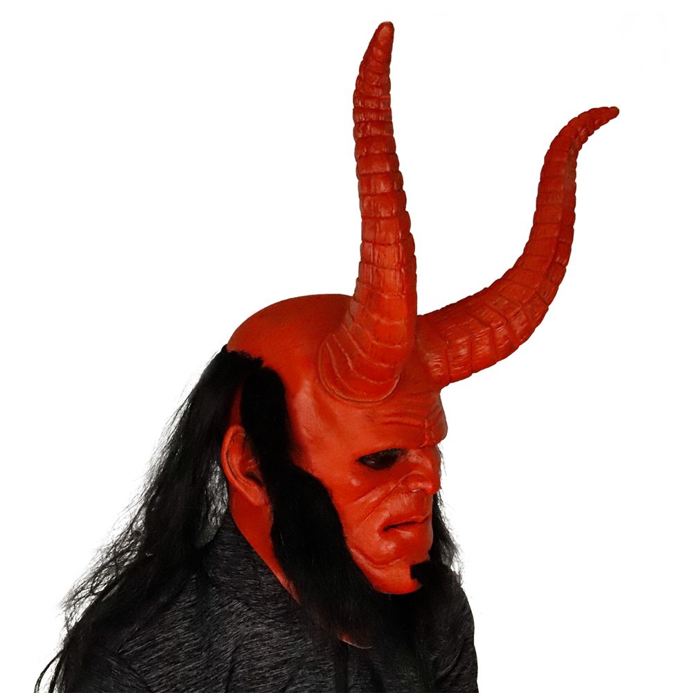 Halloween Scary  Corner Hellboy Latex Mask Cosplay Hellboy
