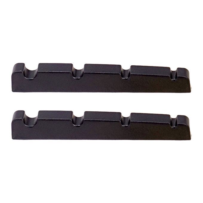 2pcs Electric Bass Slotted Curved Nut 4 String Instrument Parts Black