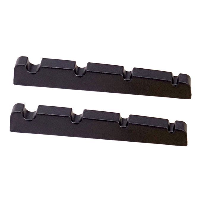 2pcs Electric Bass Slotted Curved Nut 4 String Instrument Parts Black