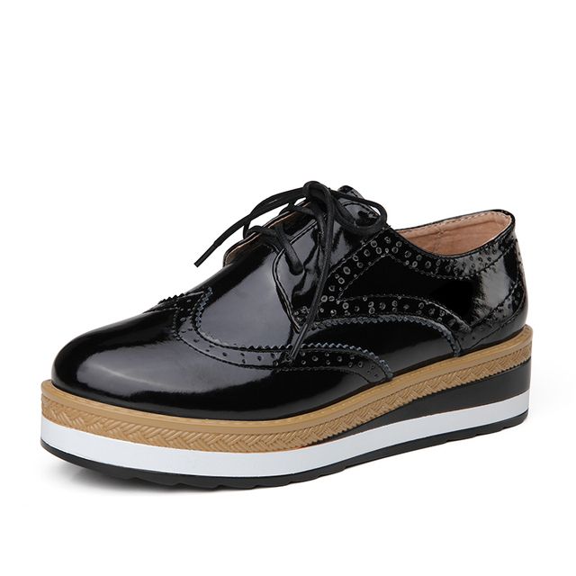 Flat Oxford Leather Shoes For Women