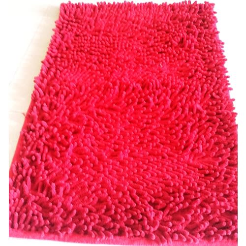 Soft Shaggy Foot Mat- Red