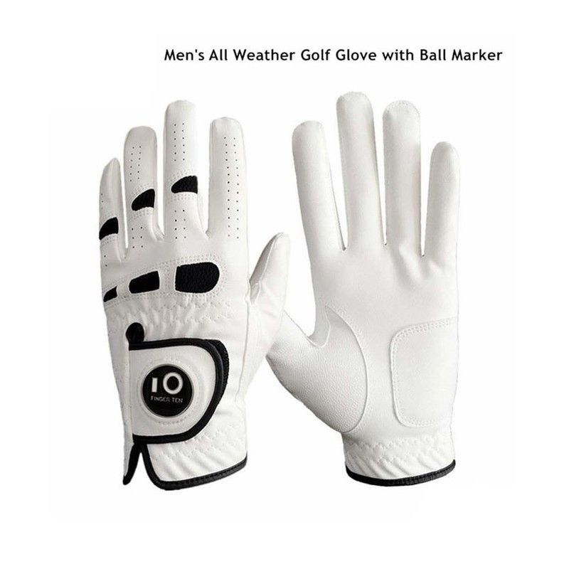 3 Pcs Soft Comfortable Leather Mens Golf Glove Left Hand Ml
