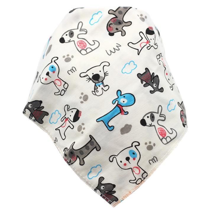 4PCS Waterproof Triangle Cotton Cartoon  Bibs
