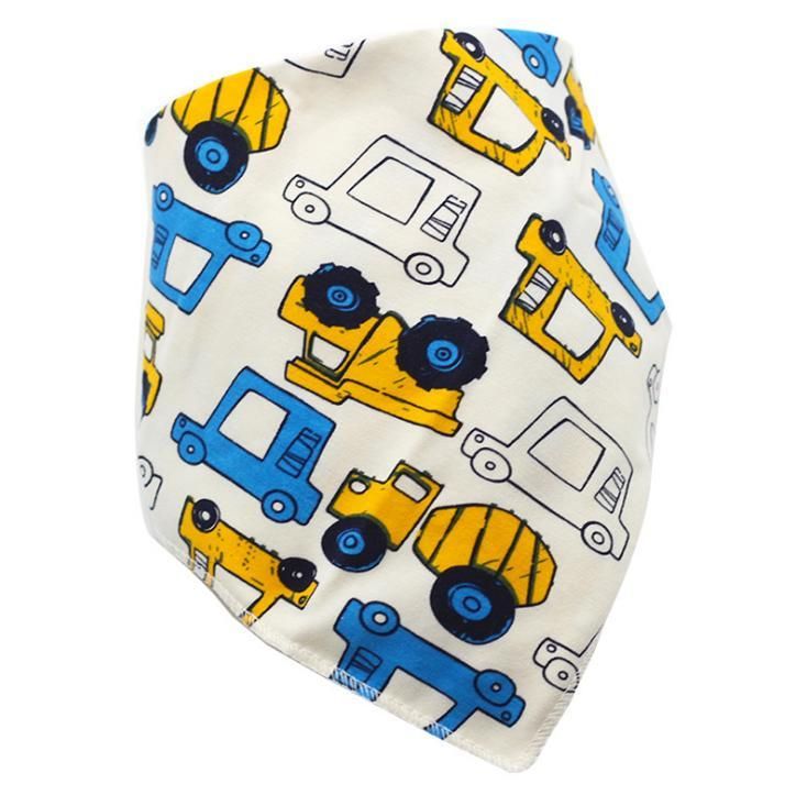 4PCS Waterproof Triangle Cotton Cartoon  Bibs