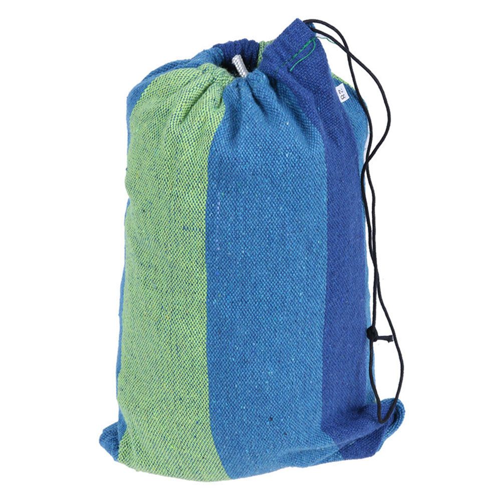 Lightweight Folding Outdoor Travel Hammock Blue Cyan Stripe