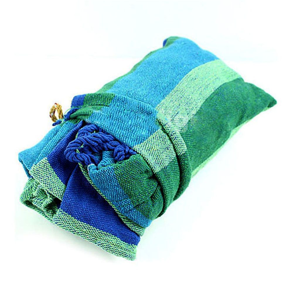 Lightweight Folding Outdoor Travel Hammock Blue Cyan Stripe